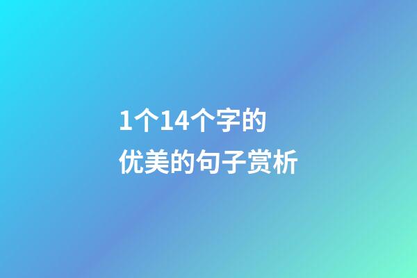 1个14个字的优美的句子赏析