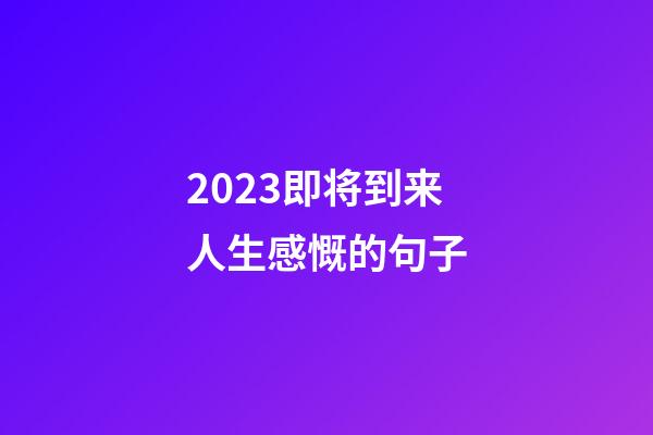 2023即将到来人生感慨的句子