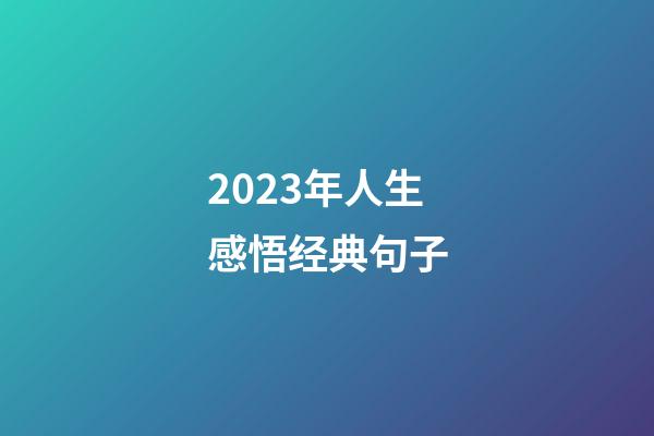 2023年人生感悟经典句子