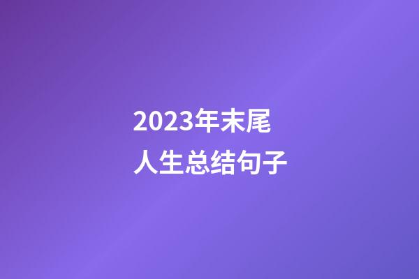 2023年末尾人生总结句子