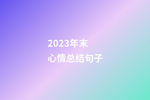 2023年末心情总结句子