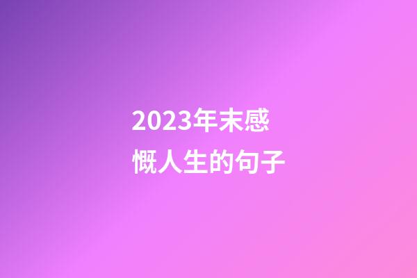 2023年末感慨人生的句子