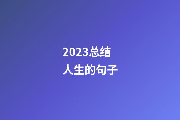 2023总结人生的句子