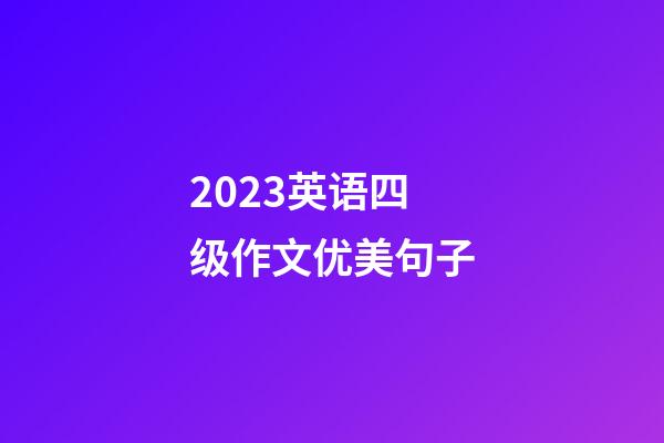 2023英语四级作文优美句子