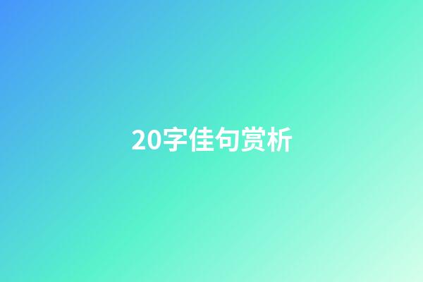 20字佳句赏析