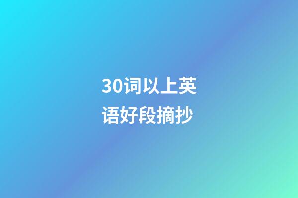 30词以上英语好段摘抄