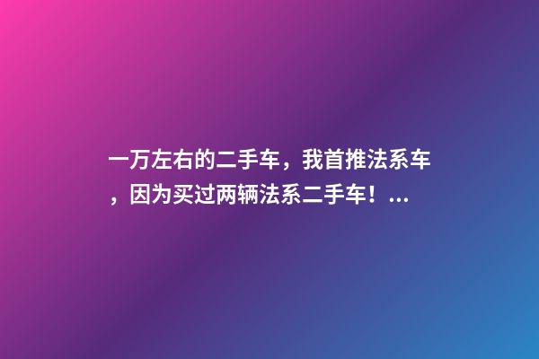 一万左右的二手车，我首推法系车，因为买过两辆法系二手车！呱呱好的！