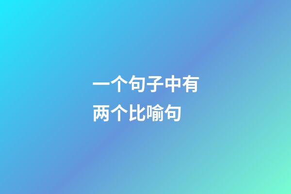 一个句子中有两个比喻句