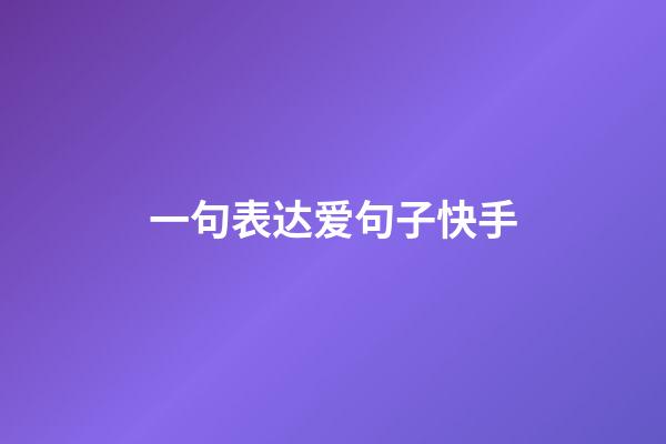 一句表达爱句子快手