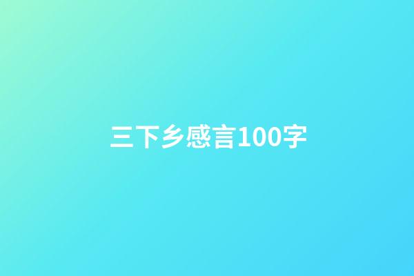 三下乡感言100字