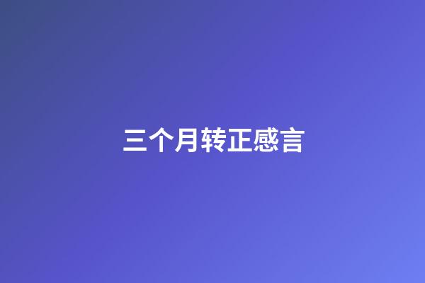 三个月转正感言