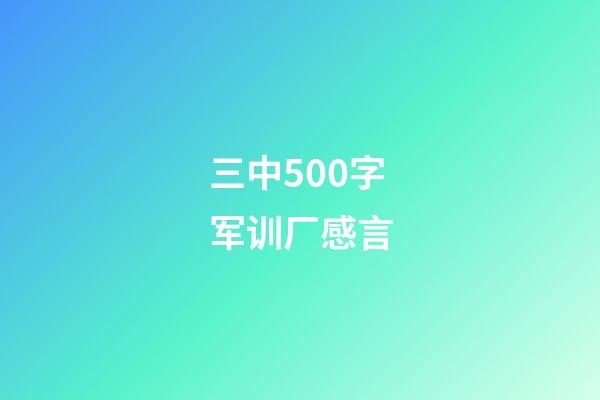 三中500字军训厂感言