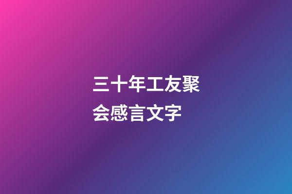 三十年工友聚会感言文字