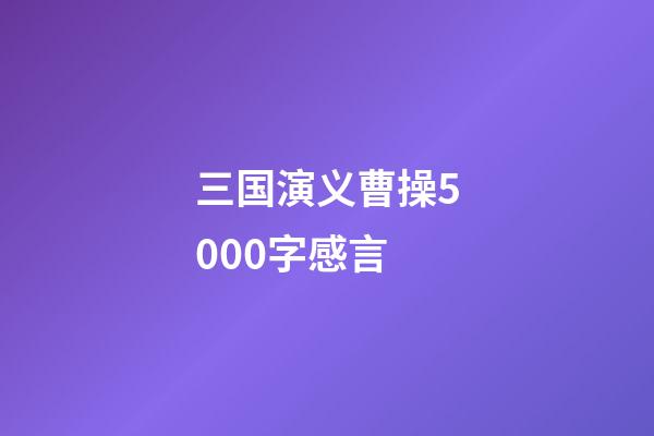 三国演义曹操5000字感言