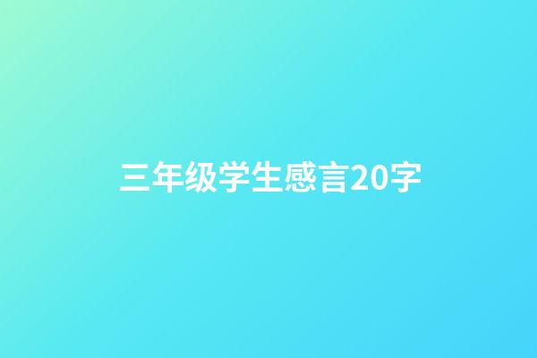 三年级学生感言20字