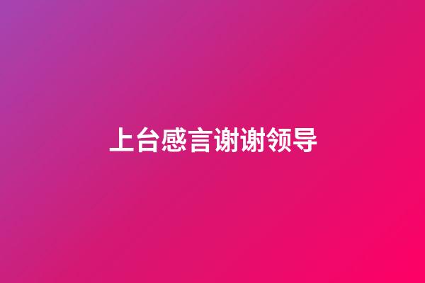 上台感言谢谢领导