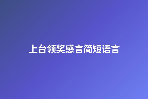 上台领奖感言简短语言