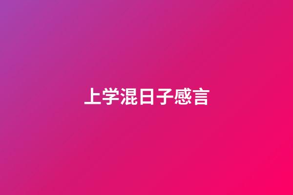 上学混日子感言