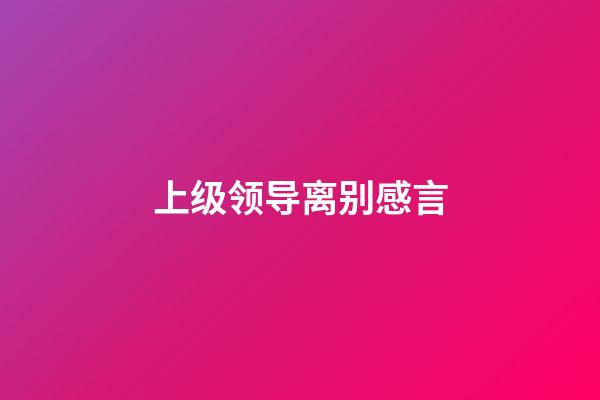 上级领导离别感言