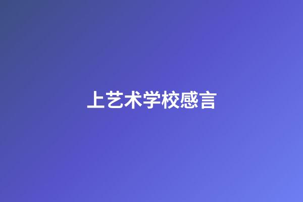 上艺术学校感言