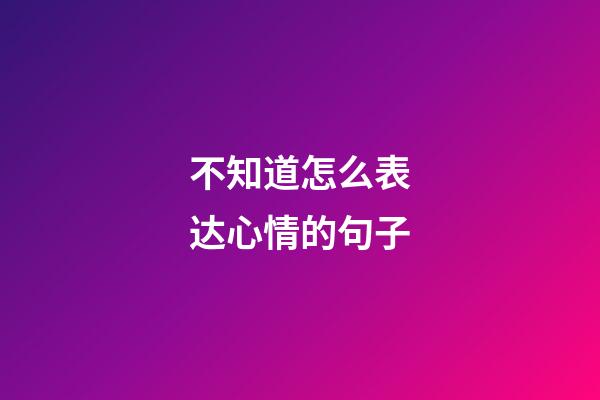 不知道怎么表达心情的句子