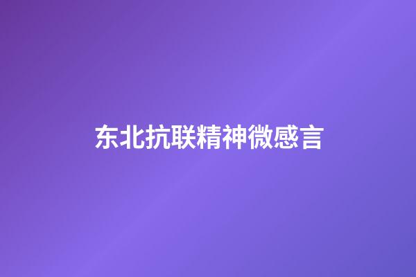 东北抗联精神微感言