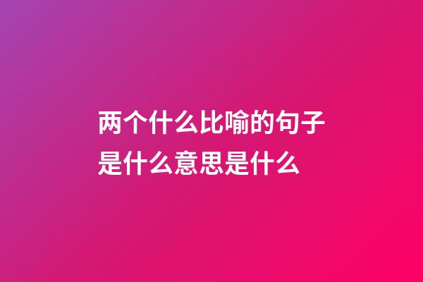 两个什么比喻的句子是什么意思是什么