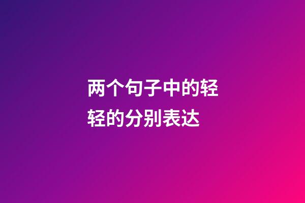 两个句子中的轻轻的分别表达