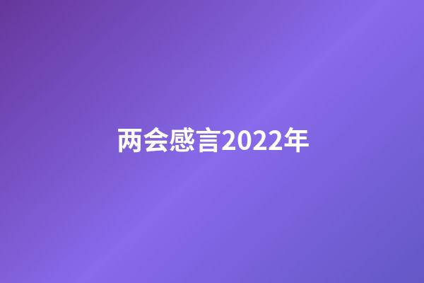 两会感言2022年