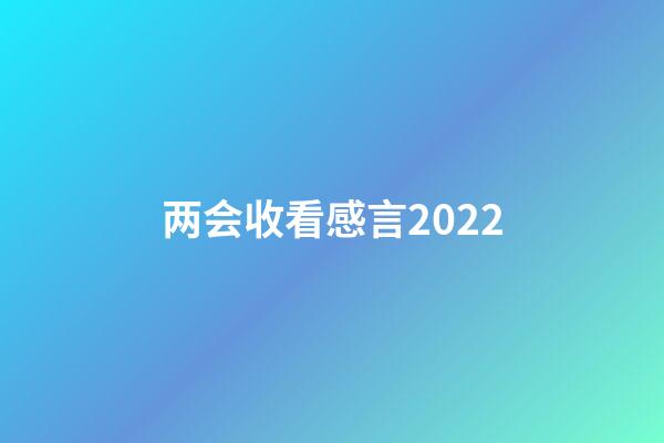 两会收看感言2022