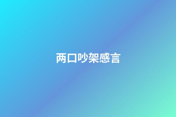 两口吵架感言