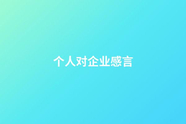 个人对企业感言