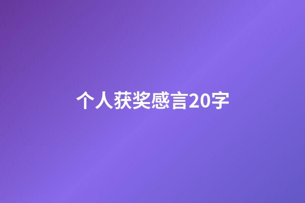 个人获奖感言20字