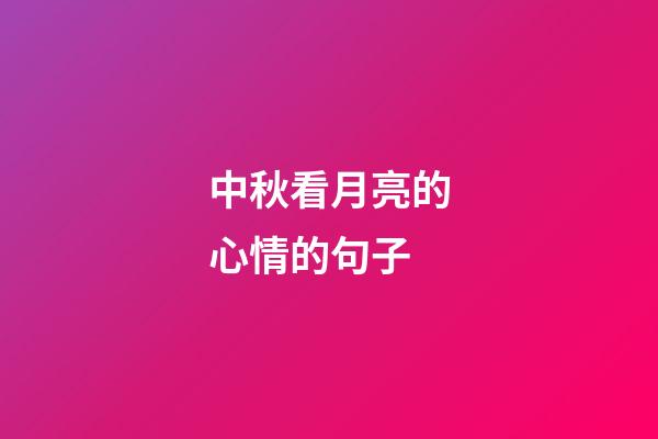 中秋看月亮的心情的句子