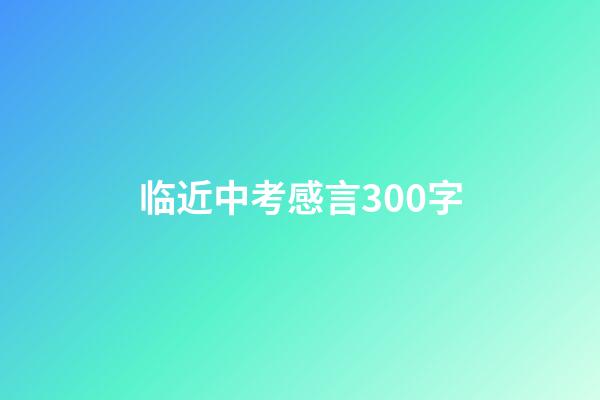 临近中考感言300字