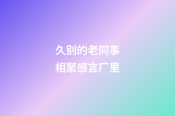 久别的老同事相聚感言厂里