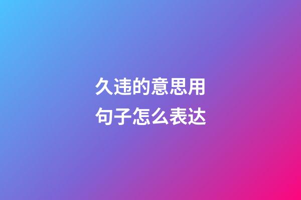 久违的意思用句子怎么表达