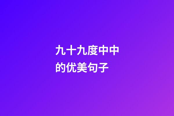 九十九度中中的优美句子