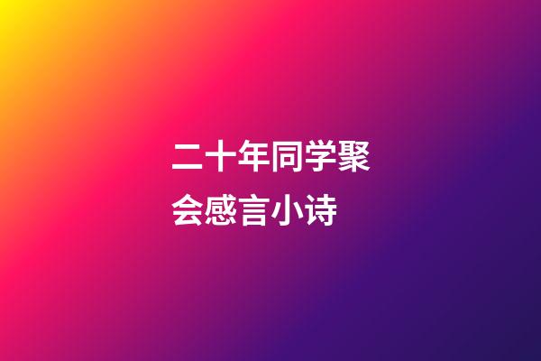 二十年同学聚会感言小诗