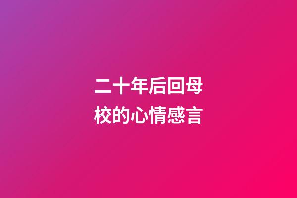 二十年后回母校的心情感言