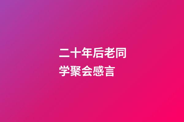 二十年后老同学聚会感言