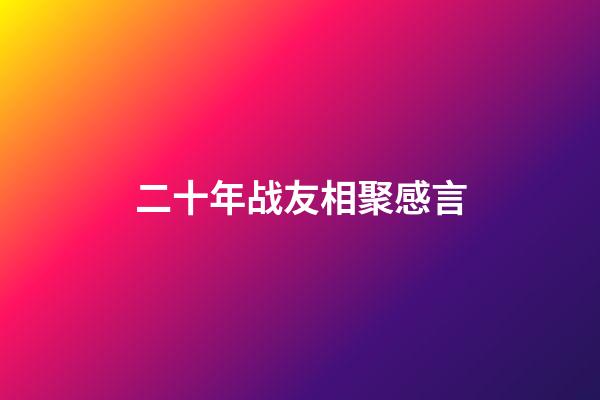 二十年战友相聚感言