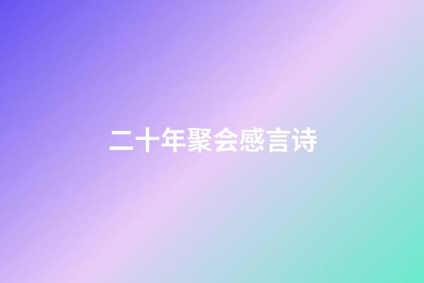 二十年聚会感言诗