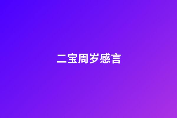 二宝周岁感言