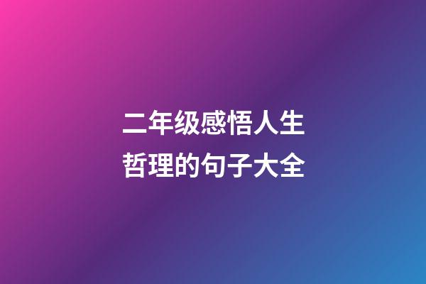 二年级感悟人生哲理的句子大全