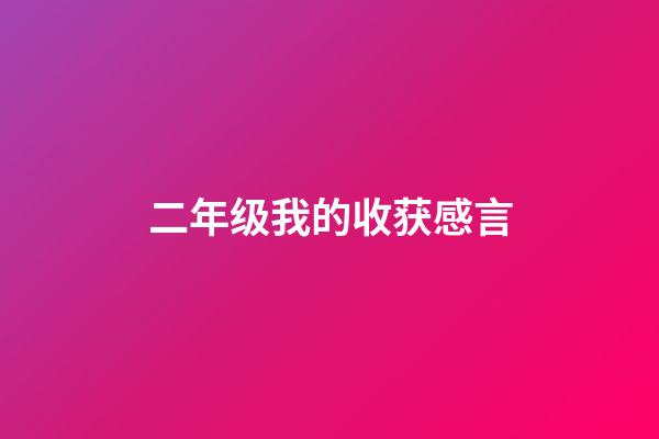 二年级我的收获感言