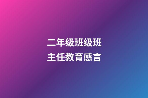 二年级班级班主任教育感言