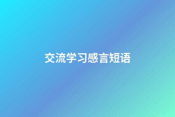 交流学习感言短语