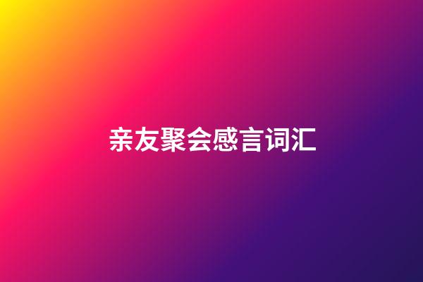 亲友聚会感言词汇