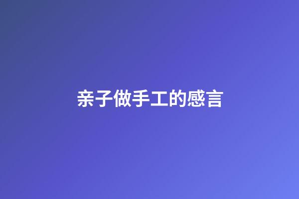 亲子做手工的感言